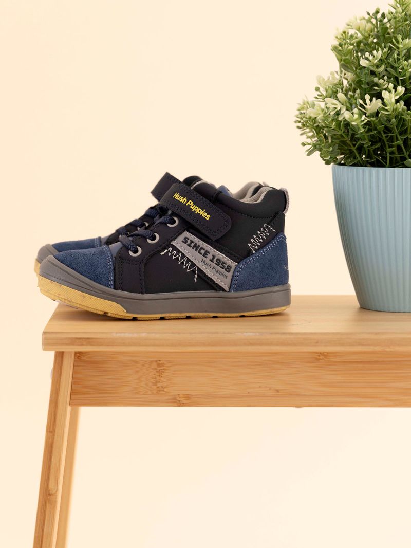 Botín Cuero Niño Yorktown Azul