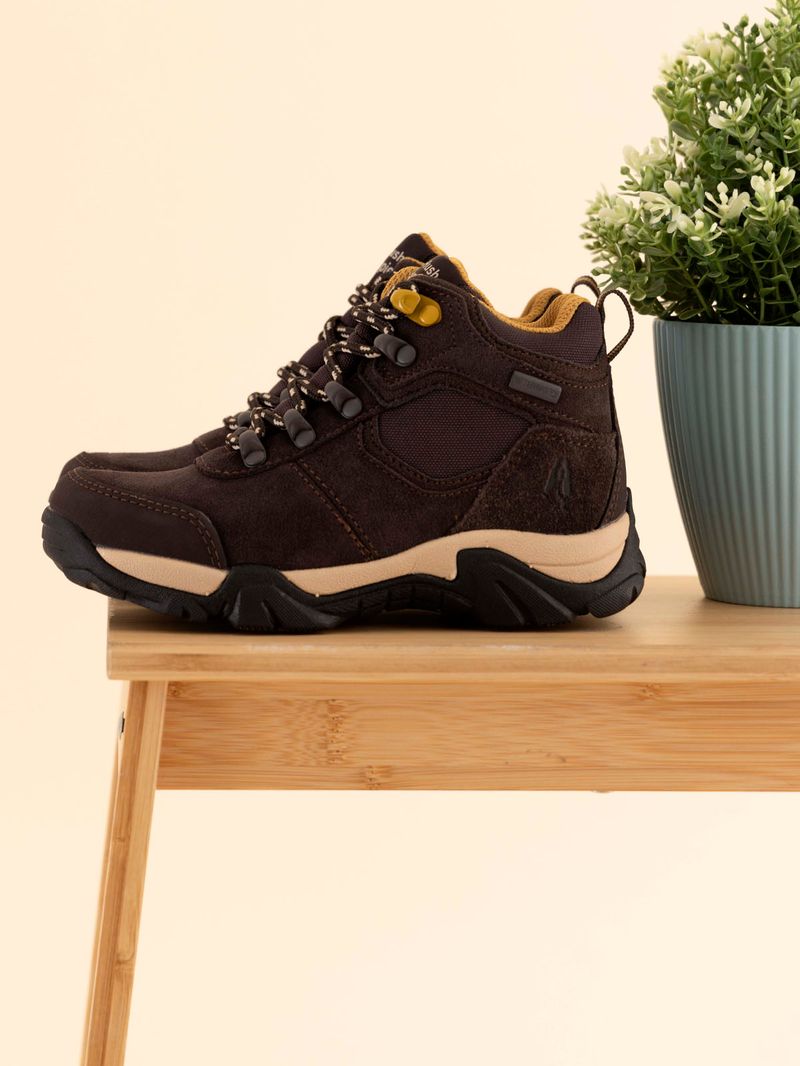 Botín Cuero Waterproof Niño Tezard Café