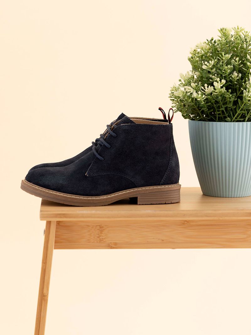 Botín Cuero Niño New Safari-K  Azul