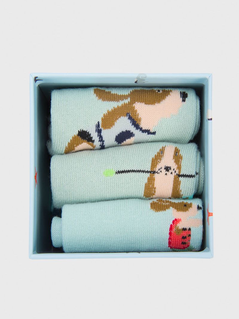 Calcetin Algodón Niño Pack Gift Ocean Multicolor Hush Puppies