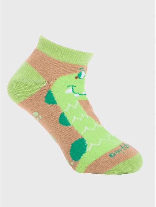 Calcetin Algodón Niño Ped Dino Verde Hush Puppies
