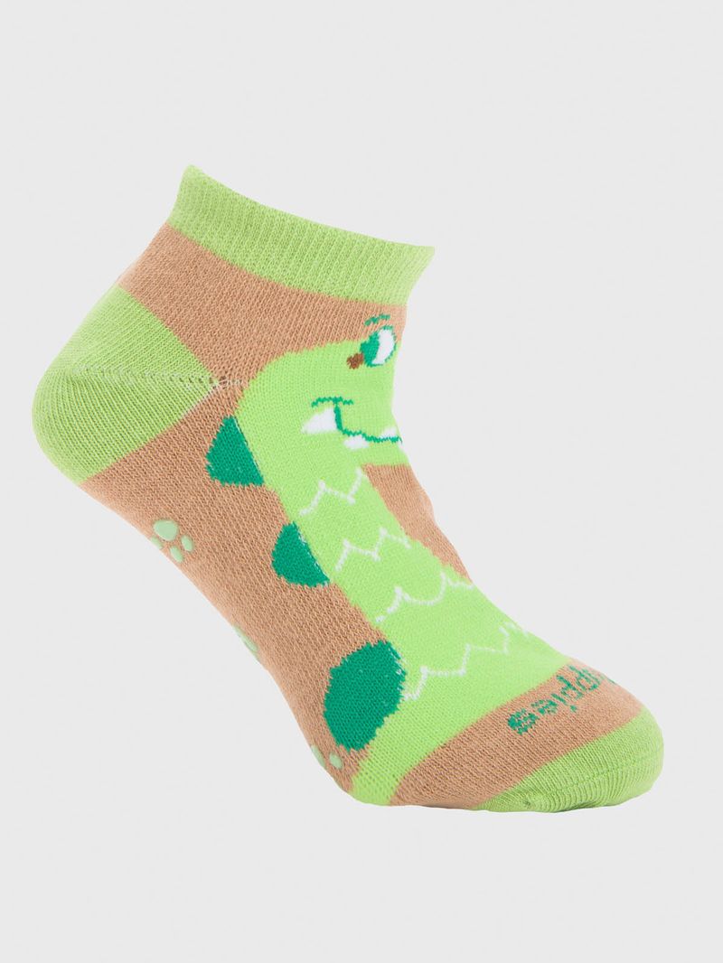 Calcetin Algodón Niño Ped Dino Verde Hush Puppies