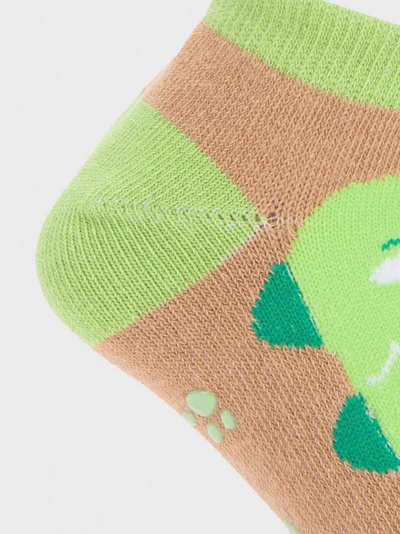 Calcetin Algodón Niño Ped Dino Verde Hush Puppies