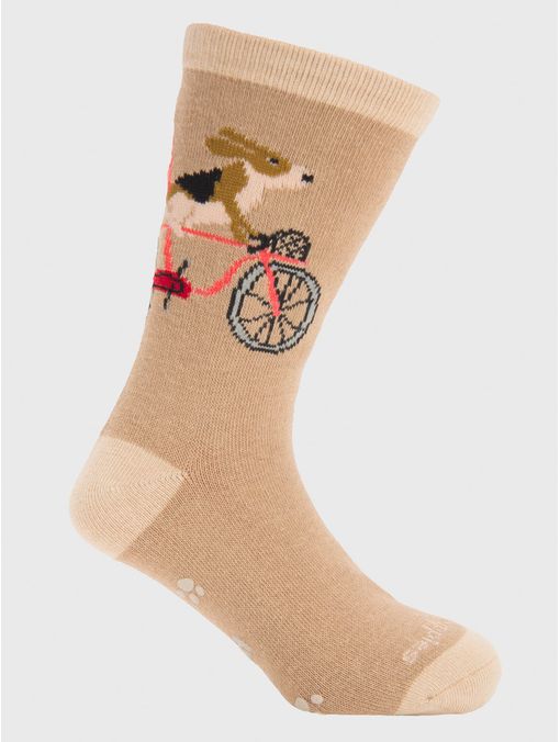Calcetin Algodón Niño C Bike Dog Beige/Crudo Hush Puppies