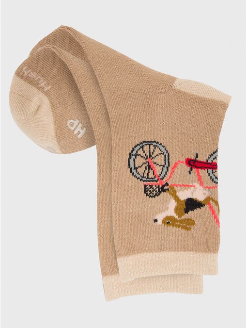 Calcetin Algodón Niño C Bike Dog Beige/Crudo Hush Puppies