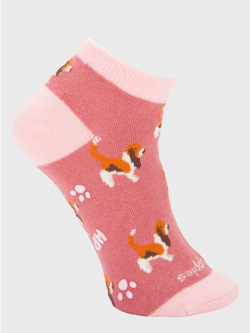 Calcetin Algodón Niña Ped Basset Rosado Hush Puppies