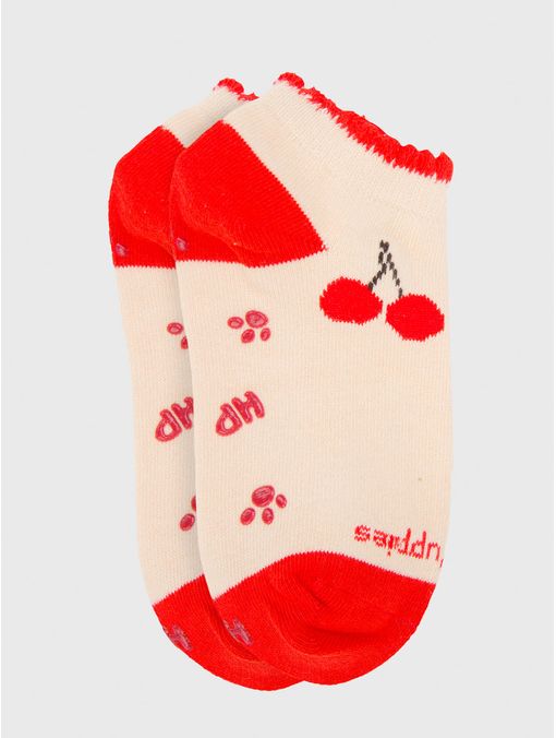 Calcetin Algodón Niña Ped St Cherry Beige/Crudo Hush Puppies