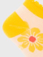 Calcetin Algodón Niña Ped St Flor Amarillo Hush Puppies