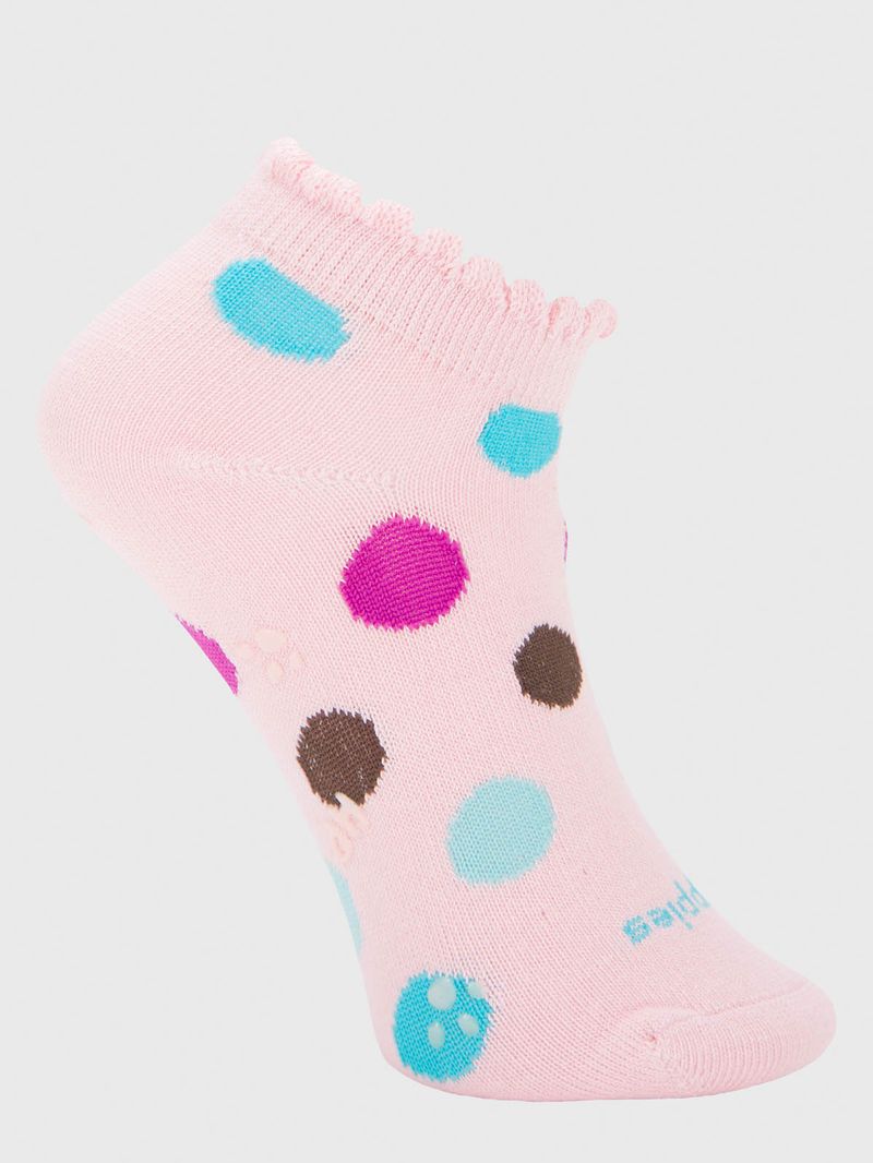 Calcetin Algodón Niña Ped St Circle Rosado Hush Puppies