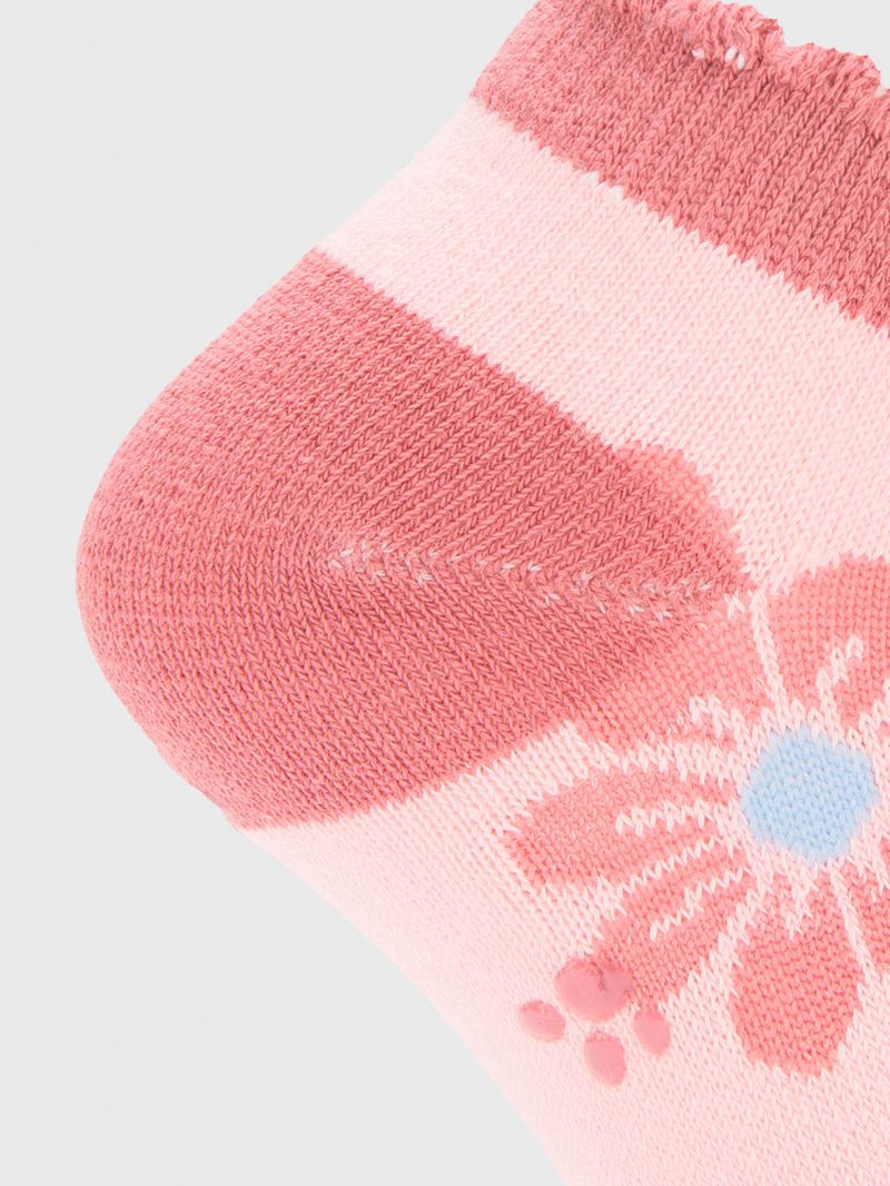 Calcetin Algodón Niña Ped St Flor Rosado Hush Puppies